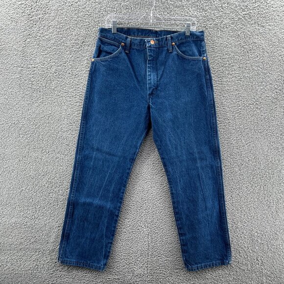 Wrangler Other - Wrangler Cowboy Cut Jeans Mens 36 X 29 Straight Leg 13MWZ Blue Denim US Fabric